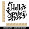 Hello Spring Floral Square Rubber Stamp for Stamping Crafting